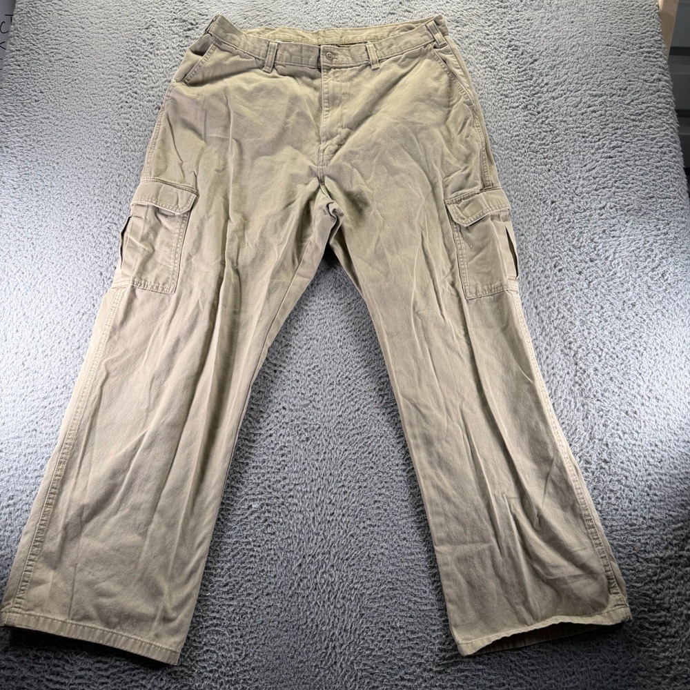 Dickies Pant Mens 38x32 Brown Cotton Cargo Straight Leg Baggy Utility Workwear